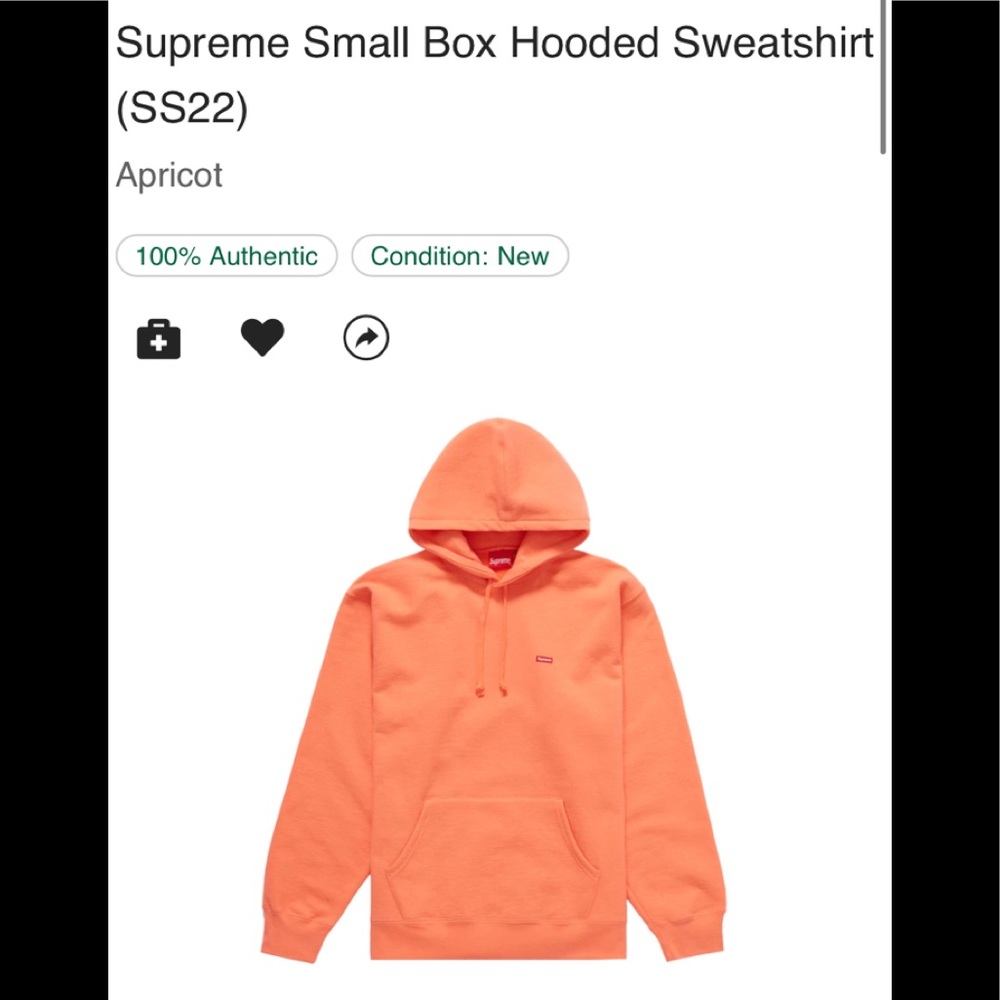 SUPREME Small Box Sweatshirt Size SMALL Apricot